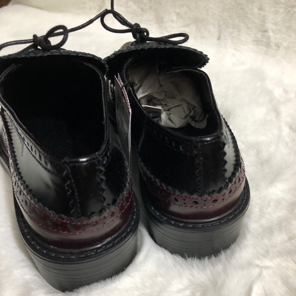 LAST NWT ZARA REAL LEATHER OXBLOOD WINGTIP BROGUES POINTED TOE - Picture 5 of 11